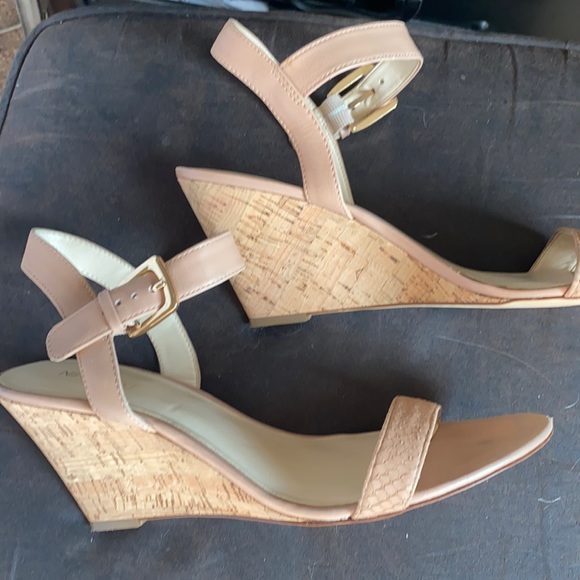 Nine West Shoes - Nine West nude wedge sandals